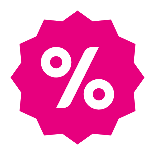 Member discount badge showing percentage symbol