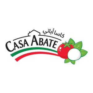 Casa Abate logo with Italian flag, tomato and mozzarella, Italian food business based in Muscat, Oman