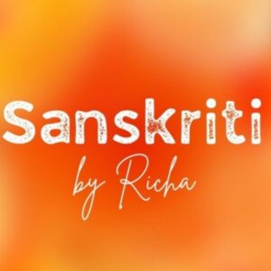 Sanskriti by Richa logo, Indian ethnic and fusion fashion brand based in Muscat, Oman